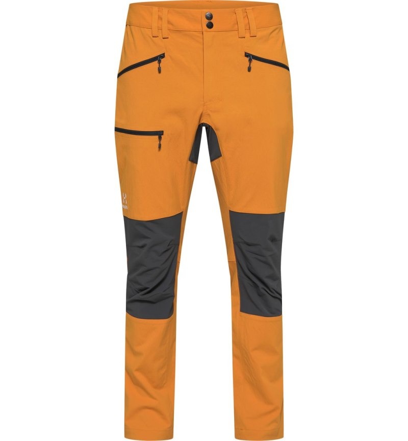 Men's Haglöfs Mid Slim Pant Hiking Trousers Yellow / Magnetite Canada | XR58-926