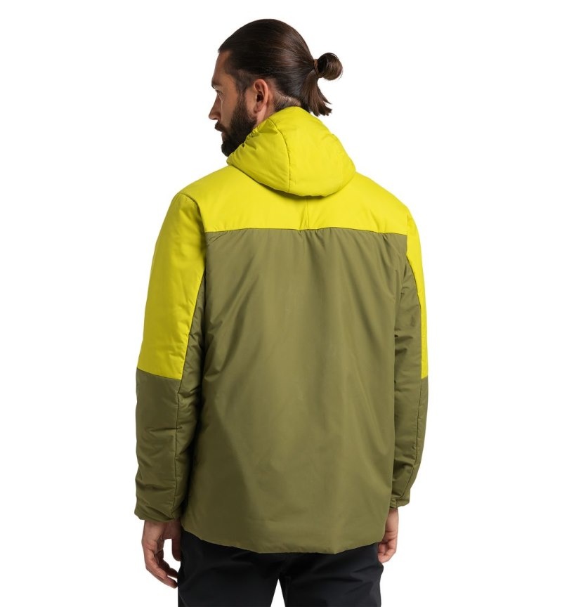 Men's Haglöfs Mimic Silver Hood Insulated Jackets Olive Green / Aurora Canada | SI81-348