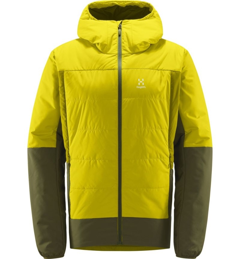 Men's Haglöfs Mimic Silver Hood Insulated Jackets Olive Green / Aurora Canada | SI81-348