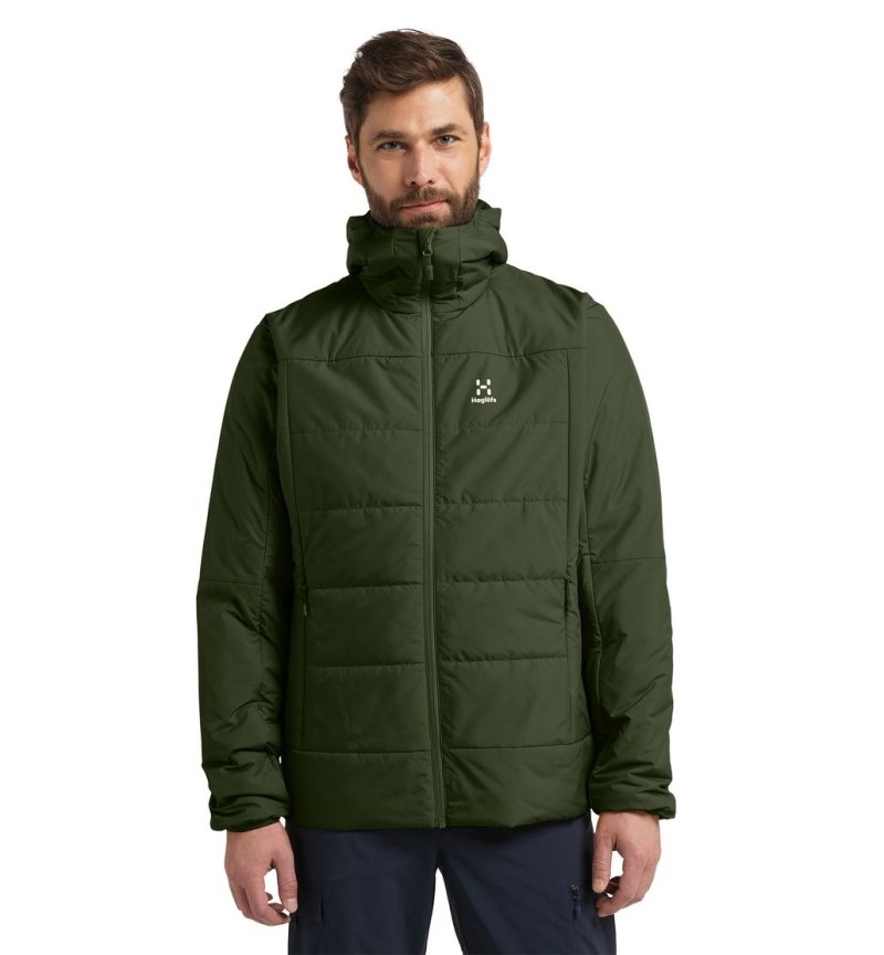 Men\'s Haglöfs Mimic Silver Hood Insulated Jackets Green Canada | IH52-190