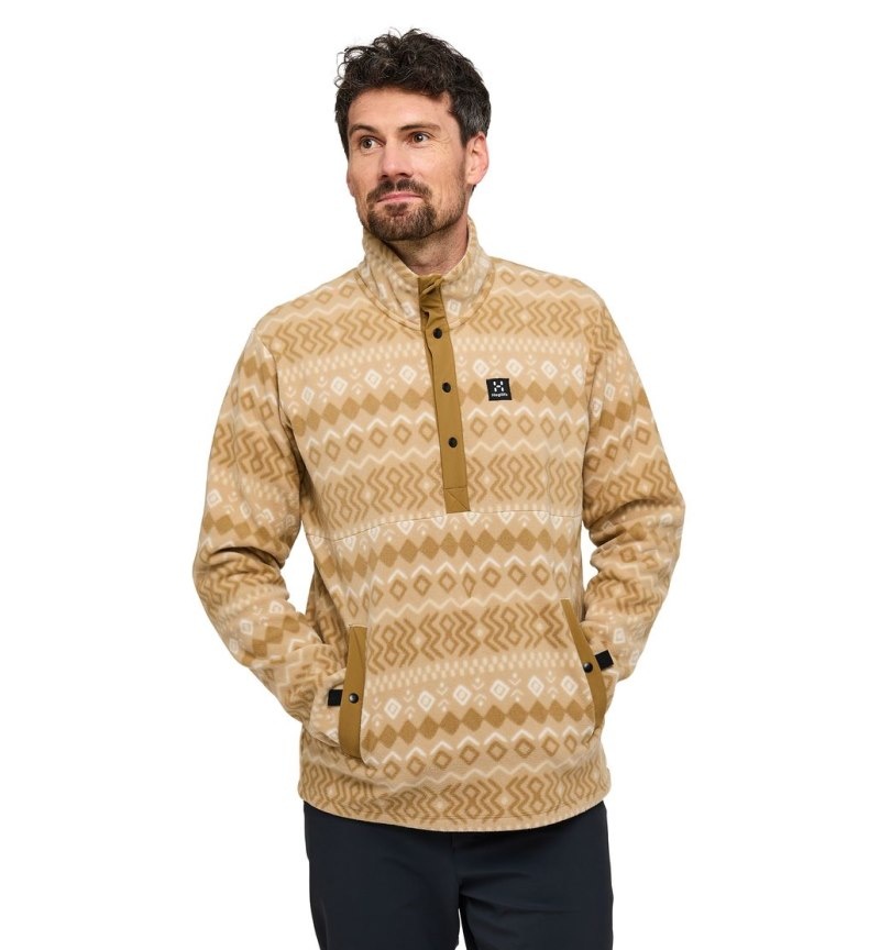 Men's Haglöfs Mora Mid Fleece Jackets Beige / Brown Canada | RN14-308