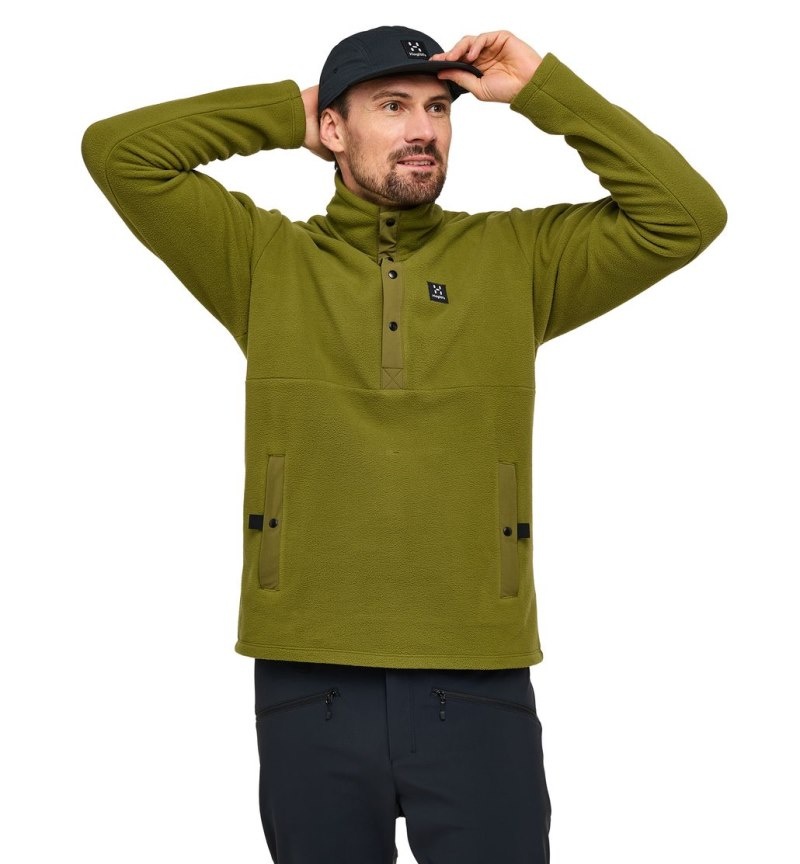 Men's Haglöfs Mora Mid Fleece Jackets Olive Green Canada | EE66-296