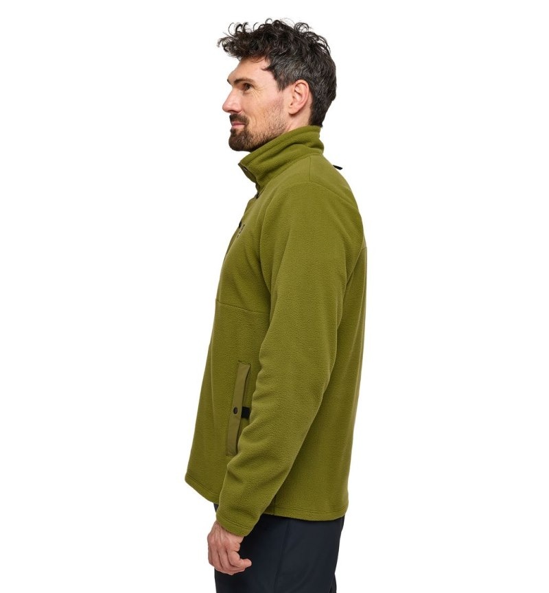 Men's Haglöfs Mora Mid Fleece Jackets Olive Green Canada | EE66-296