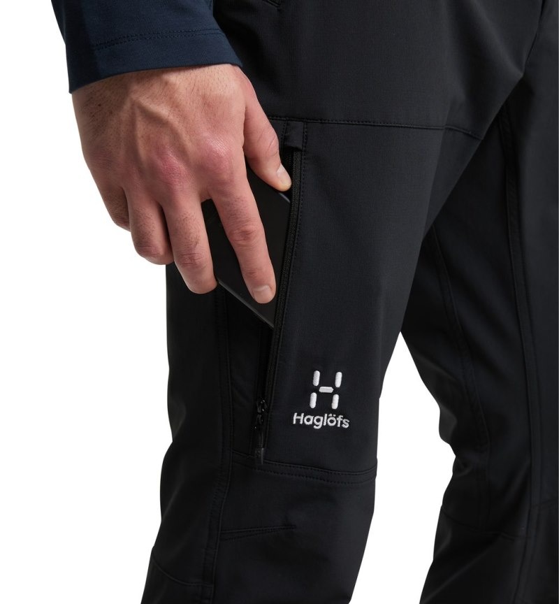 Men's Haglöfs Morän Softshell Slim Pant Softshell Trousers Black Canada | GE13-926