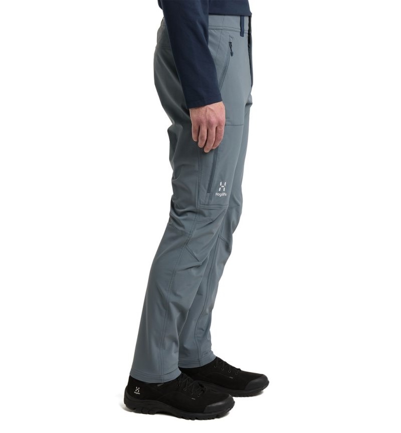 Men's Haglöfs Morän Softshell Slim Pant Softshell Trousers Blue Canada | OY04-764