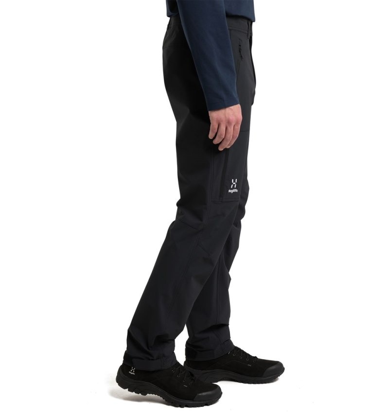 Men's Haglöfs Morän Softshell Standard Pant Softshell Trousers Black Canada | EV40-938