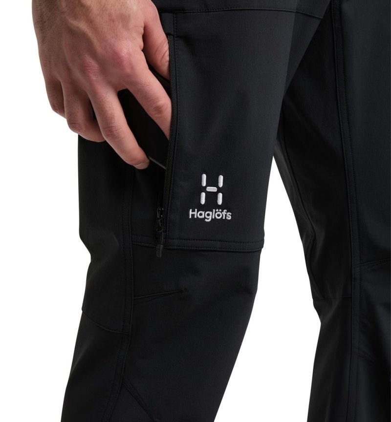 Men's Haglöfs Morän Softshell Standard Pant Softshell Trousers Black Canada | EV40-938