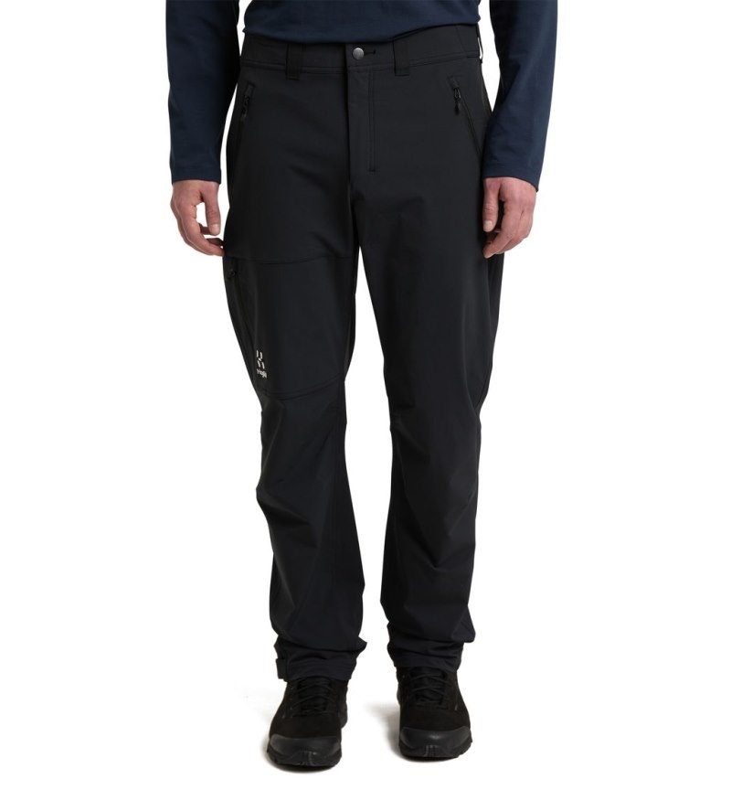 Men\'s Haglöfs Morän Softshell Standard Pant Softshell Trousers Black Canada | EV40-938