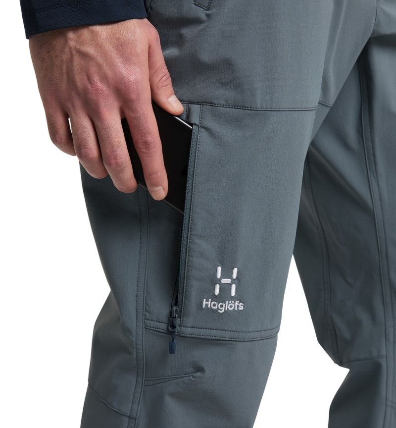 Men's Haglöfs Morän Softshell Standard Pant Softshell Trousers Blue Canada | NM45-922