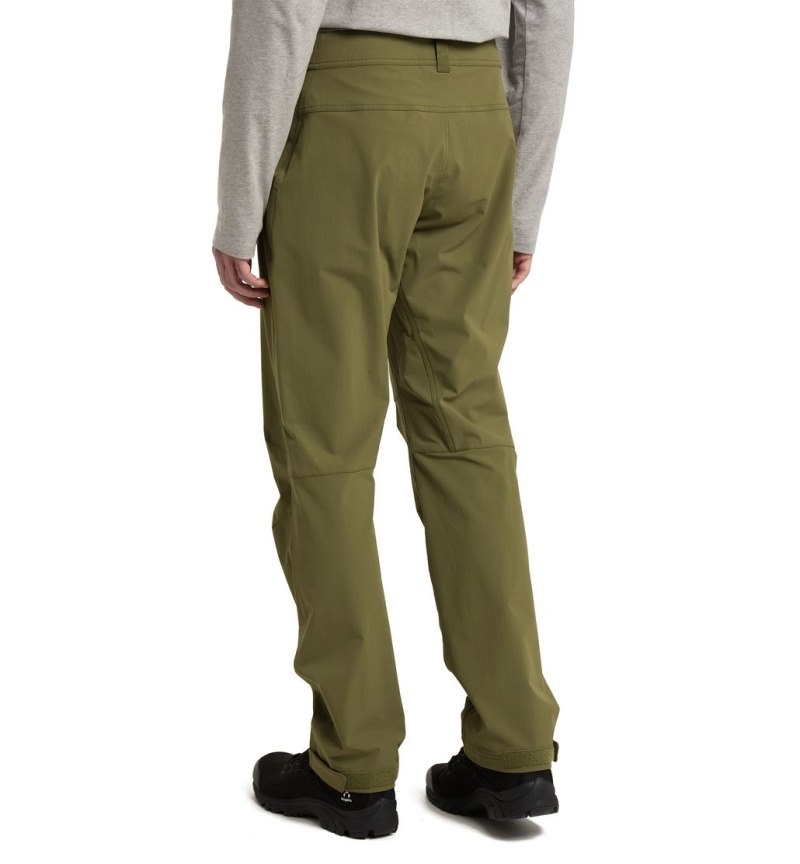 Men's Haglöfs Morän Softshell Standard Pant Softshell Trousers Olive Green Canada | SR35-599