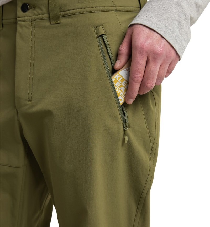 Men's Haglöfs Morän Softshell Standard Pant Softshell Trousers Olive Green Canada | SR35-599