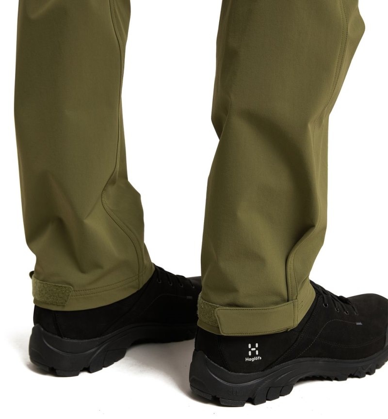 Men's Haglöfs Morän Softshell Standard Pant Softshell Trousers Olive Green Canada | SR35-599