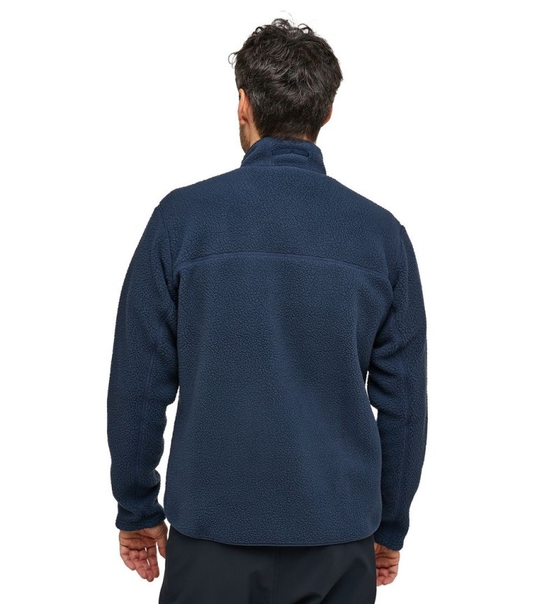 Men's Haglöfs Mossa Pile Jacket Fleece Jackets Blue Canada | IM92-453