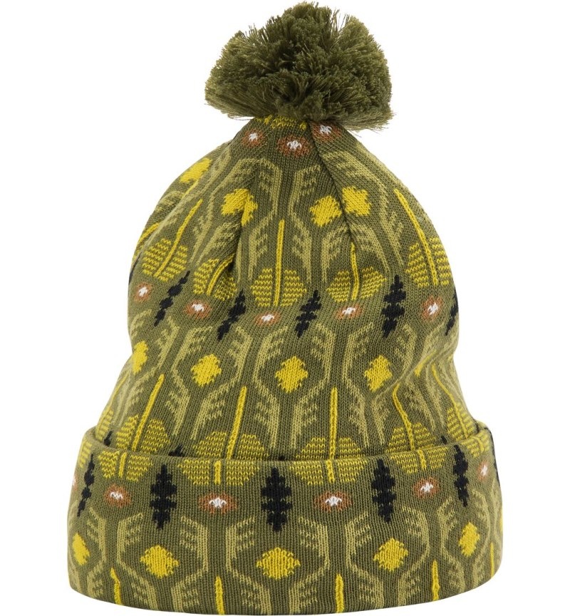 Men's Haglöfs Mountain Jaquard Beanie Beanies Olive Green Canada | ZY80-177