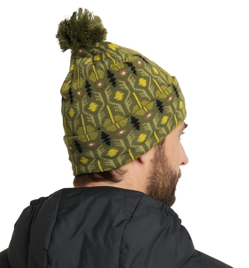 Men's Haglöfs Mountain Jaquard Beanie Beanies Olive Green Canada | ZY80-177