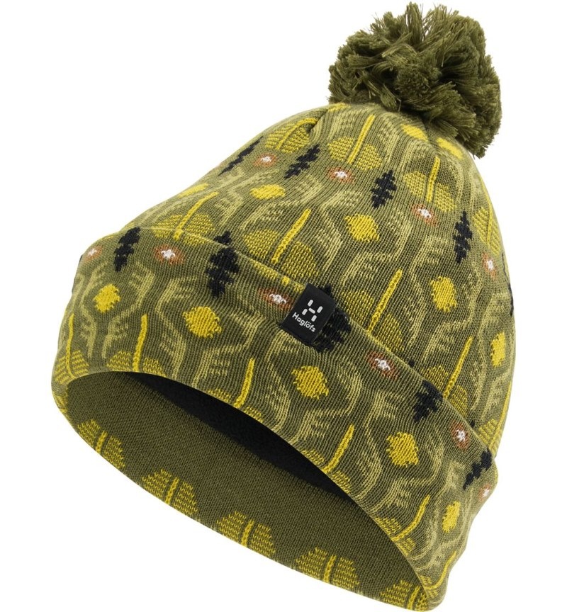 Men\'s Haglöfs Mountain Jaquard Beanie Beanies Olive Green Canada | ZY80-177