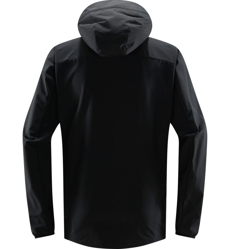 Men's Haglöfs Move Softshell Hood Windbreaker Black Canada | YQ81-094