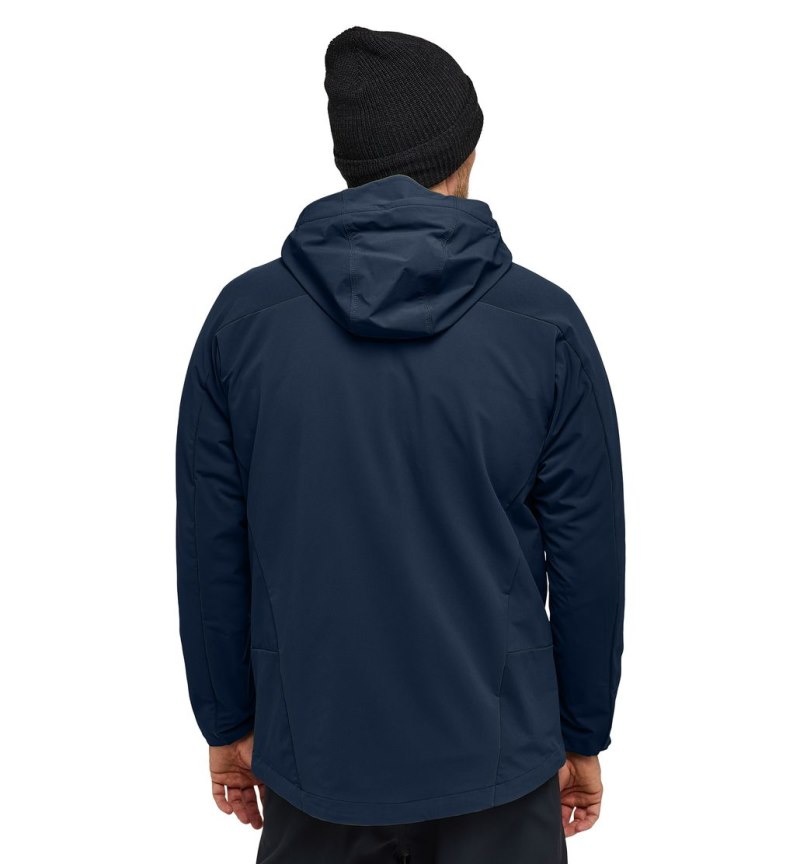 Men's Haglöfs Move Softshell Hood Windbreaker Blue Canada | HE29-736