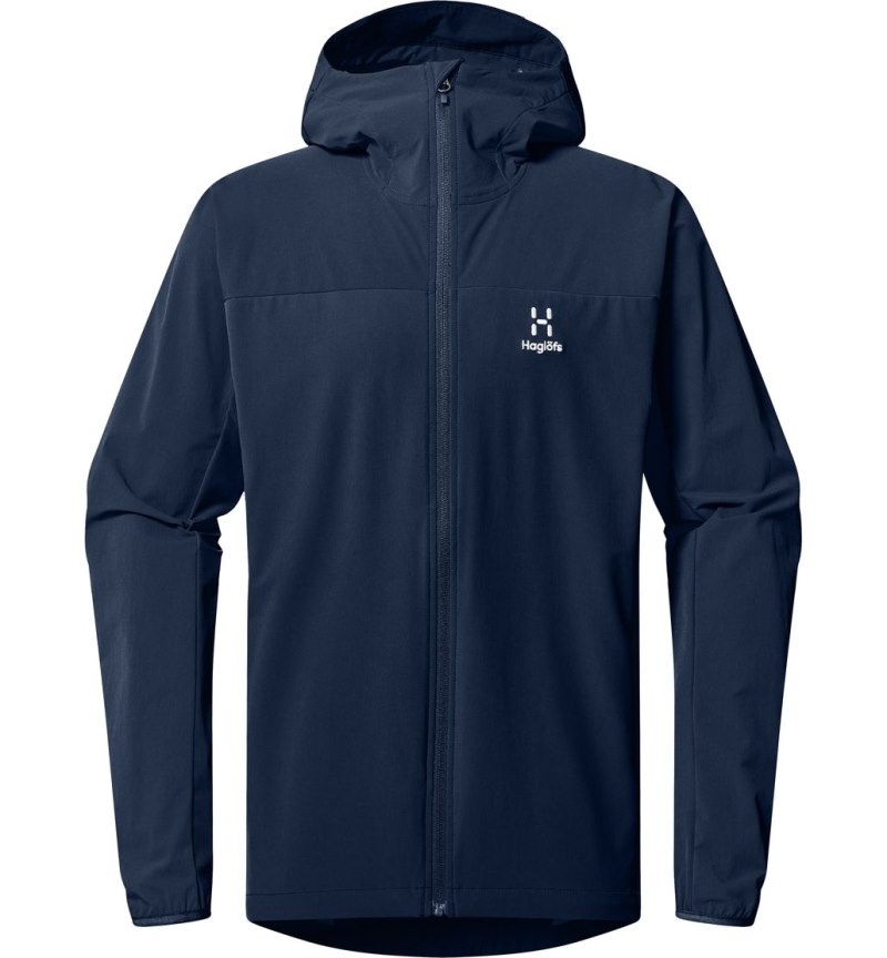 Men's Haglöfs Move Softshell Hood Windbreaker Blue Canada | HE29-736