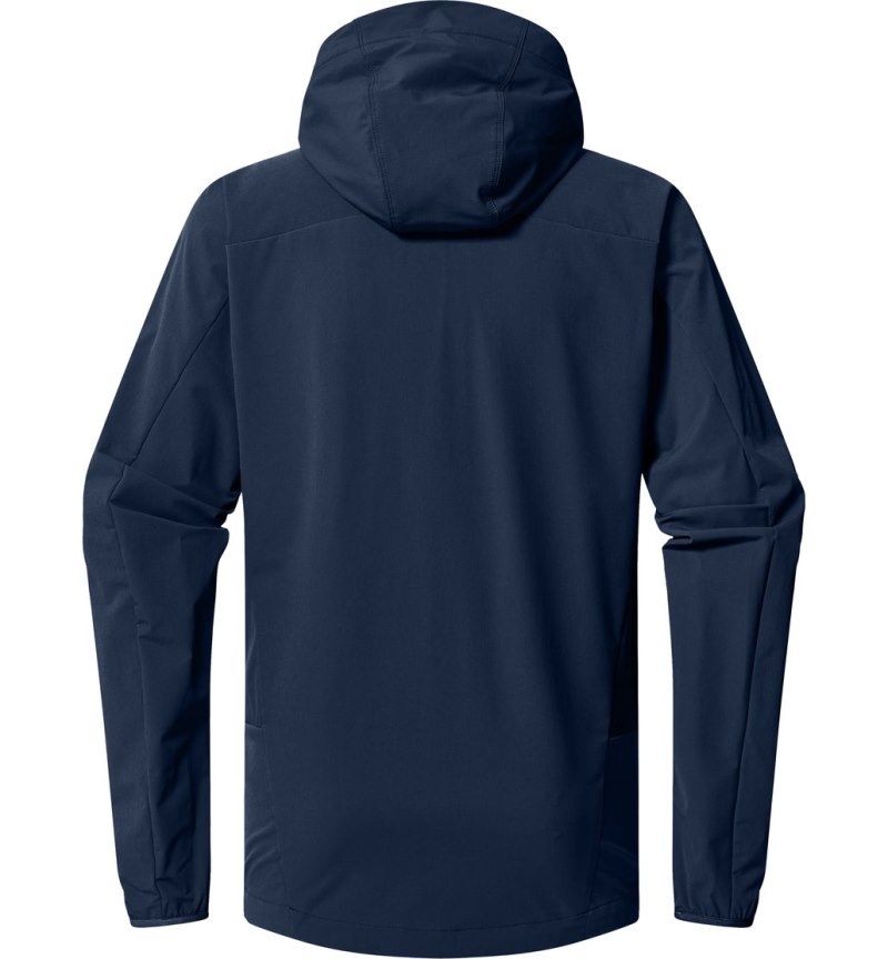 Men's Haglöfs Move Softshell Hood Windbreaker Blue Canada | HE29-736