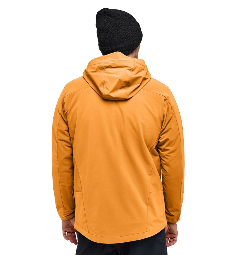 Men's Haglöfs Move Softshell Hood Windbreaker Yellow Canada | FU70-872