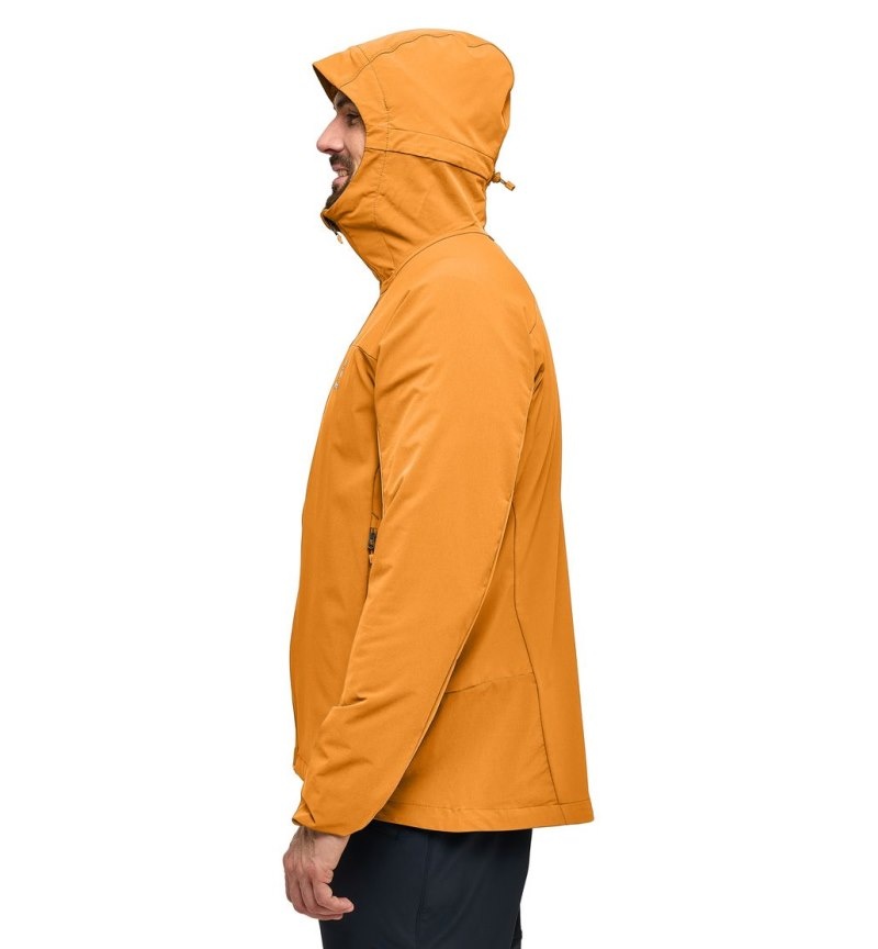 Men's Haglöfs Move Softshell Hood Windbreaker Yellow Canada | FU70-872