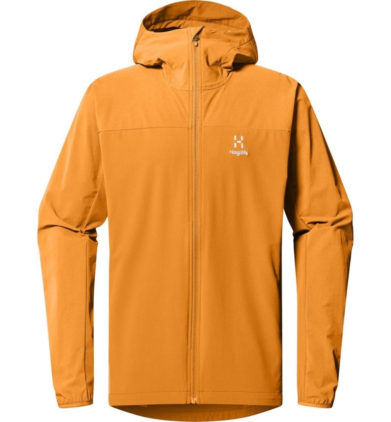 Men's Haglöfs Move Softshell Hood Windbreaker Yellow Canada | FU70-872