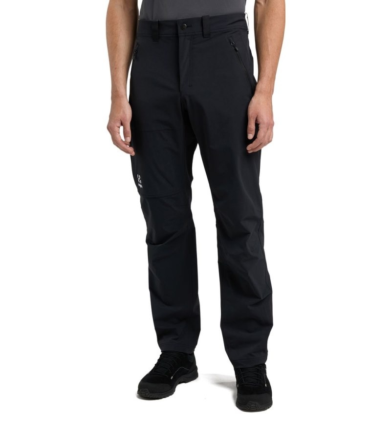 Men's Haglöfs Move Softshell Standard Pant Softshell Trousers Black Canada | UY96-866