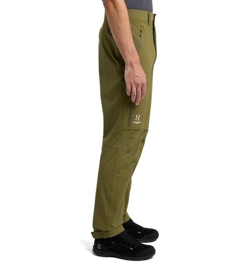 Men's Haglöfs Move Softshell Standard Pant Softshell Trousers Olive Green Canada | UI38-221