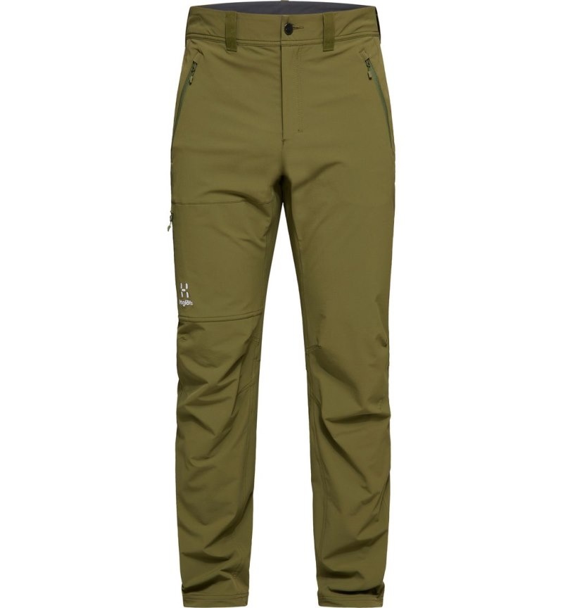 Men's Haglöfs Move Softshell Standard Pant Softshell Trousers Olive Green Canada | UI38-221