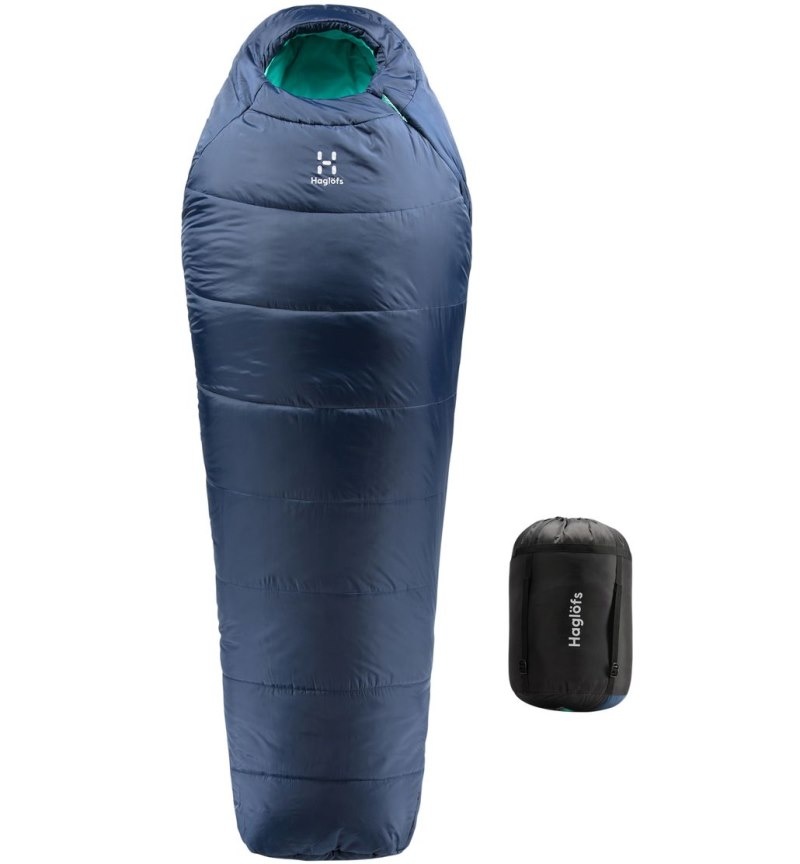 Men's Haglöfs Musca -26 Sleeping Bags Deep Blue / Mint Canada | TW60-570