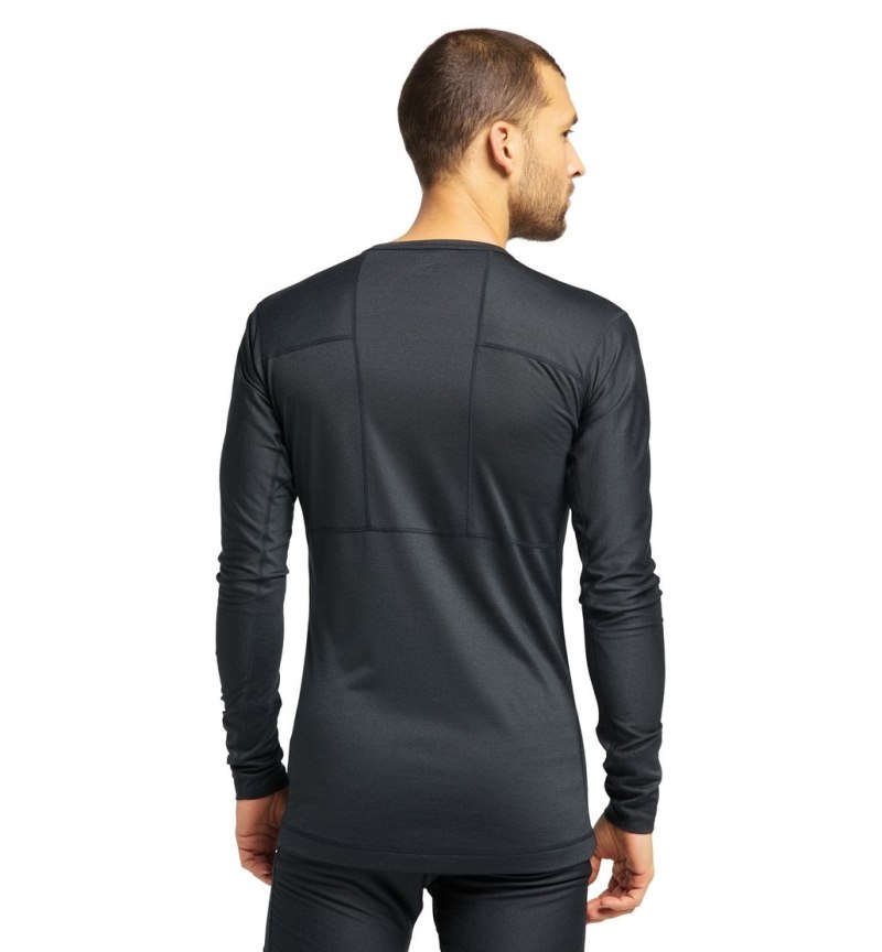 Men's Haglöfs Natural Blend Tech Crew Neck Baselayers Black Canada | KI21-133