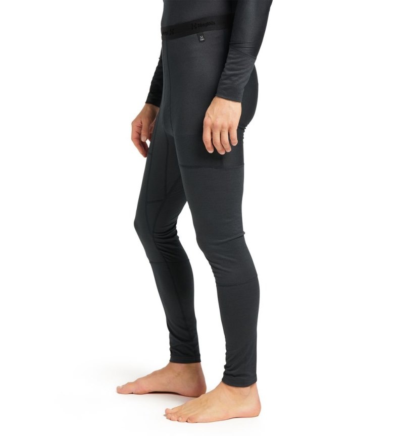 Men's Haglöfs Natural Blend Tech Long Johns Tights Black Canada | LQ70-743