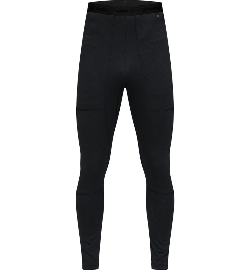 Men's Haglöfs Natural Blend Tech Long Johns Tights Black Canada | LQ70-743