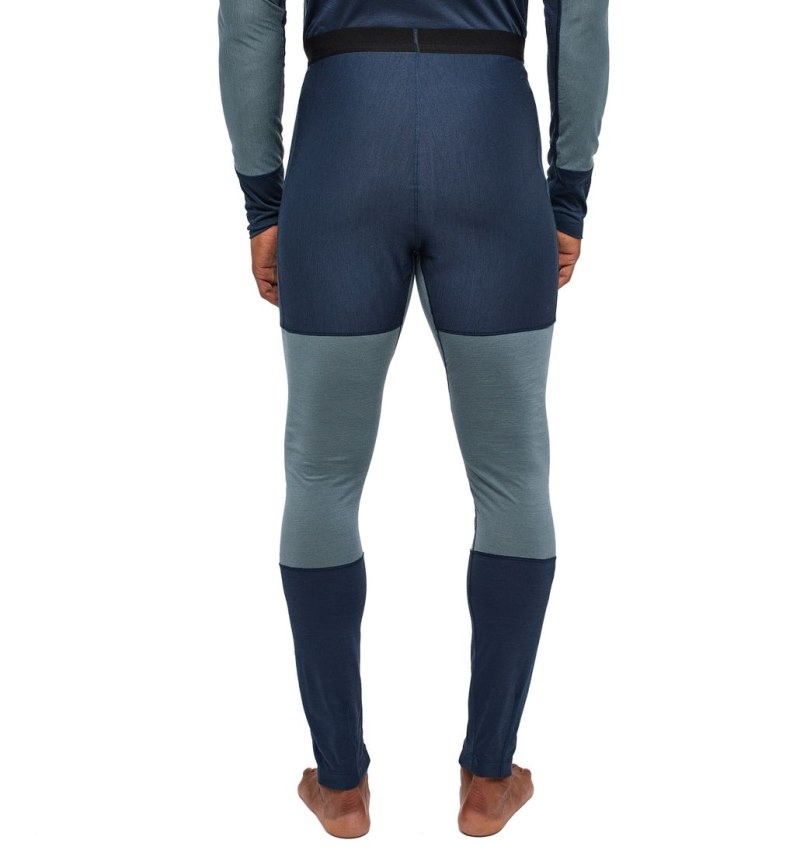 Men's Haglöfs Natural Blend Tech Long Johns Tights Blue / Blue Canada | SK28-835