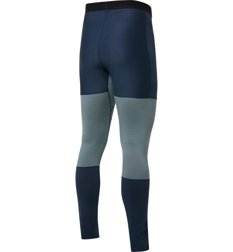 Men's Haglöfs Natural Blend Tech Long Johns Tights Blue / Blue Canada | SK28-835