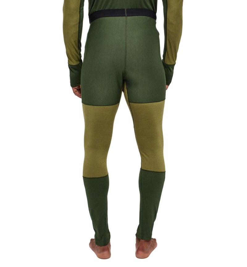 Men's Haglöfs Natural Blend Tech Long Johns Tights Green / Olive Green Canada | PW95-631