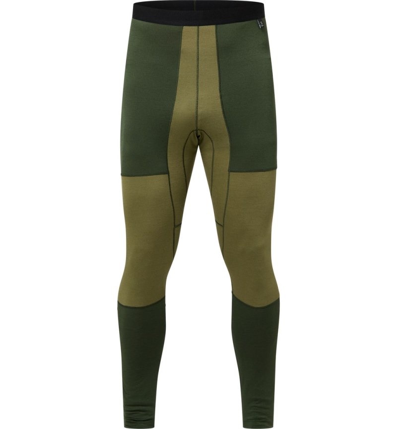 Men's Haglöfs Natural Blend Tech Long Johns Tights Green / Olive Green Canada | PW95-631