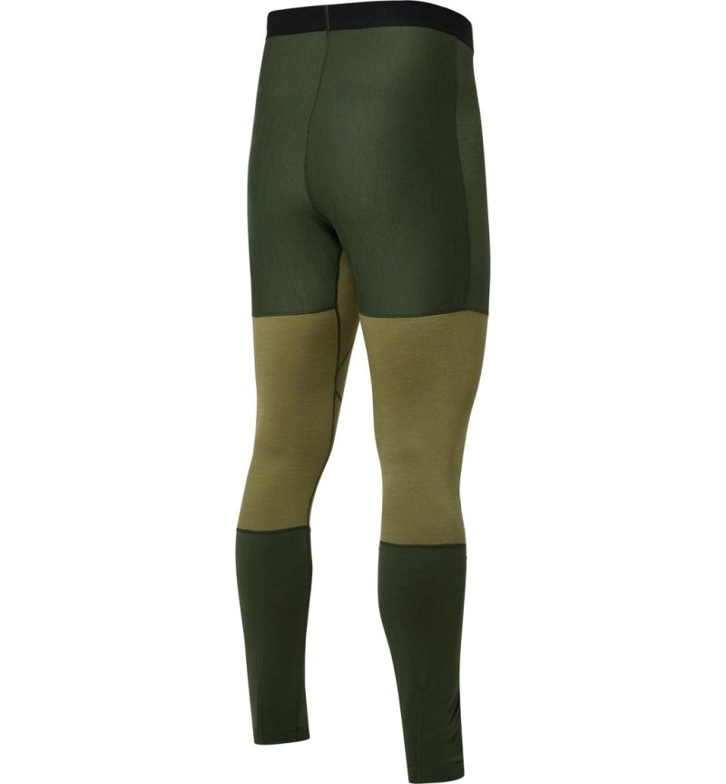 Men's Haglöfs Natural Blend Tech Long Johns Tights Green / Olive Green Canada | PW95-631