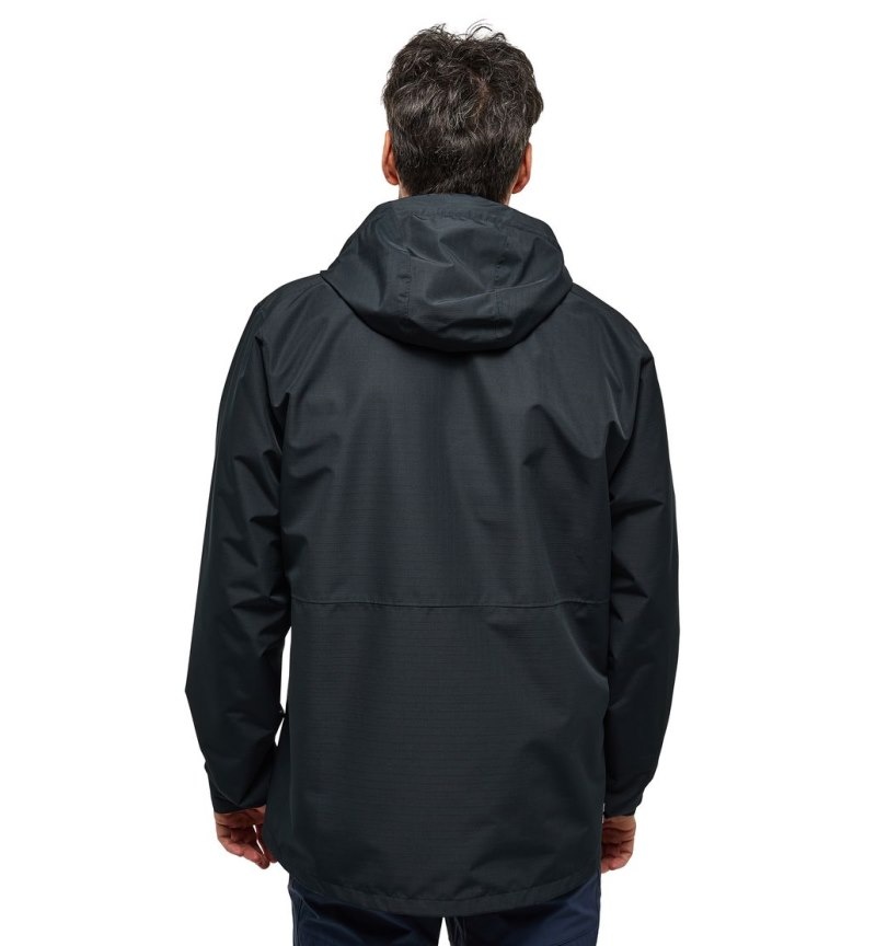 Men's Haglöfs Porfyr Proof Jacket Windbreaker Black Canada | RF16-543