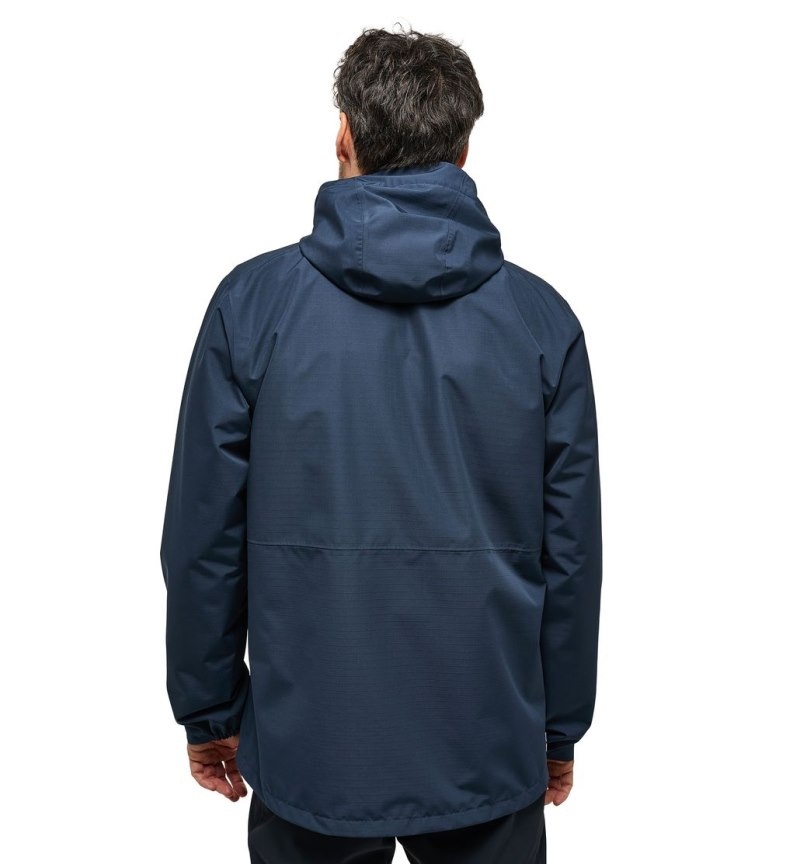 Men's Haglöfs Porfyr Proof Jacket Windbreaker Blue Canada | HD32-997