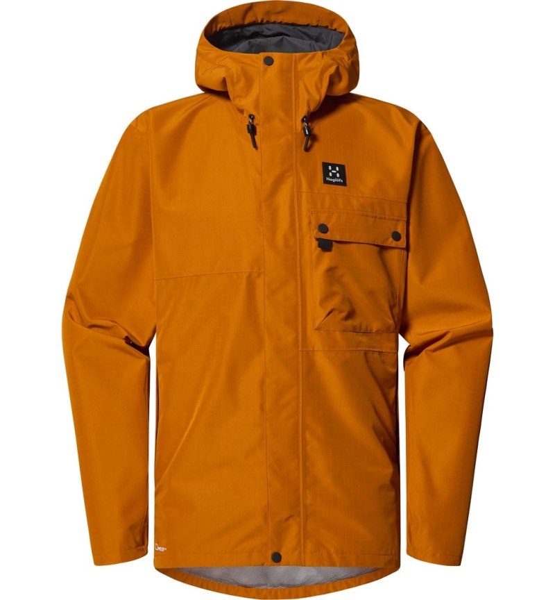 Men's Haglöfs Porfyr Proof Jacket Windbreaker Golden Brown Canada | IM55-743