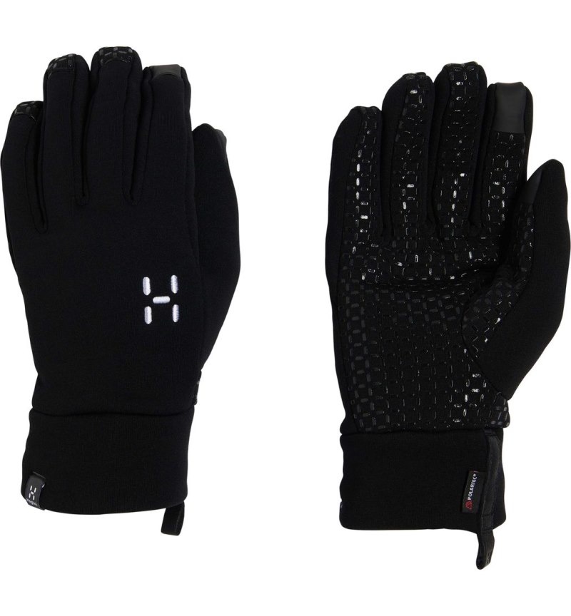 Men's Haglöfs Power Stretch Grip Glove Gloves Black Canada | NB36-802