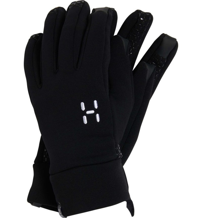 Men's Haglöfs Power Stretch Grip Glove Gloves Black Canada | NB36-802