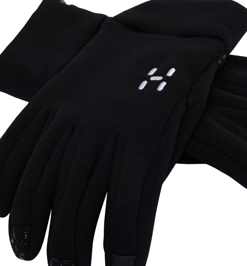 Men\'s Haglöfs Power Stretch Grip Glove Gloves Black Canada | NB36-802