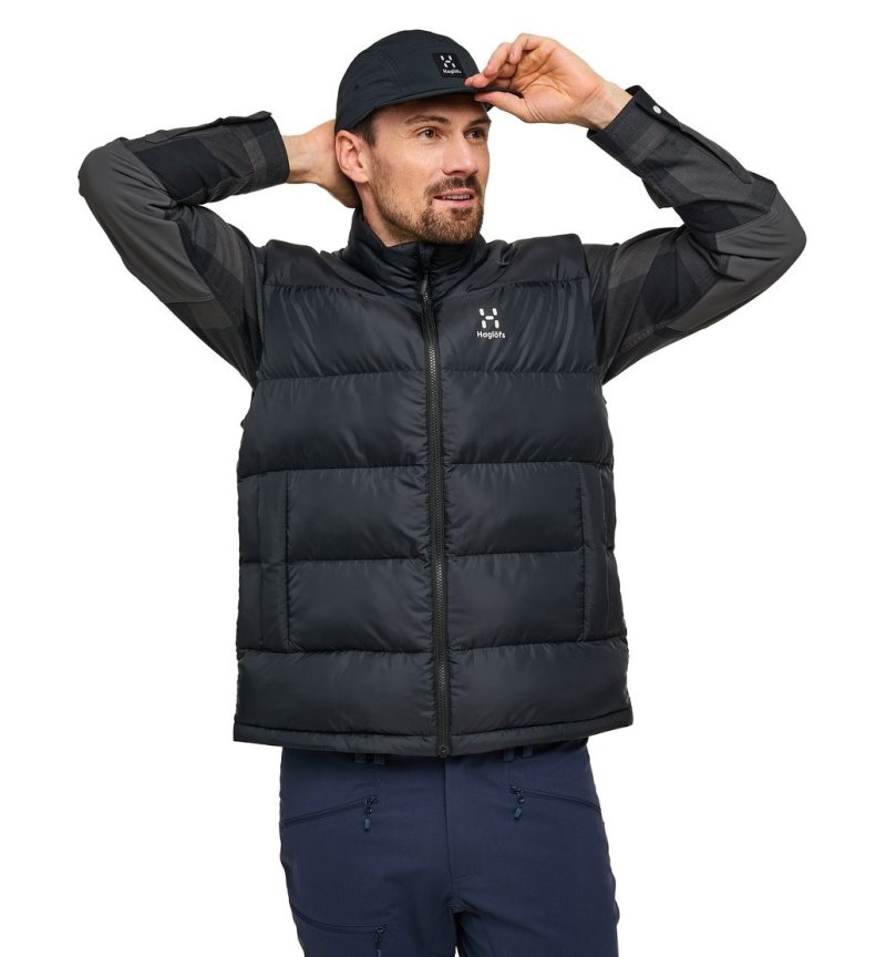 Men's Haglöfs Puffy Mimic Vest Insulated Jackets Black Canada | UE49-225