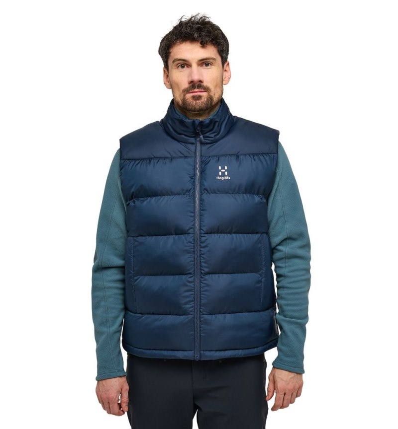 Men\'s Haglöfs Puffy Mimic Vest Insulated Jackets Blue Canada | YT05-339