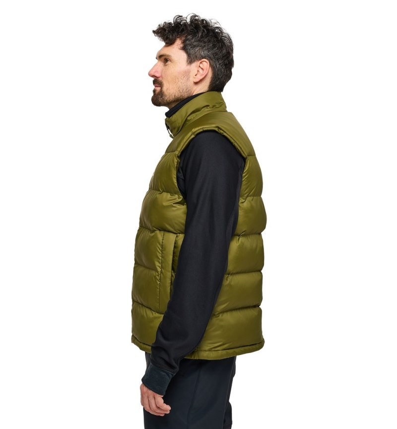 Men's Haglöfs Puffy Mimic Vest Insulated Jackets Olive Green Canada | DF27-816