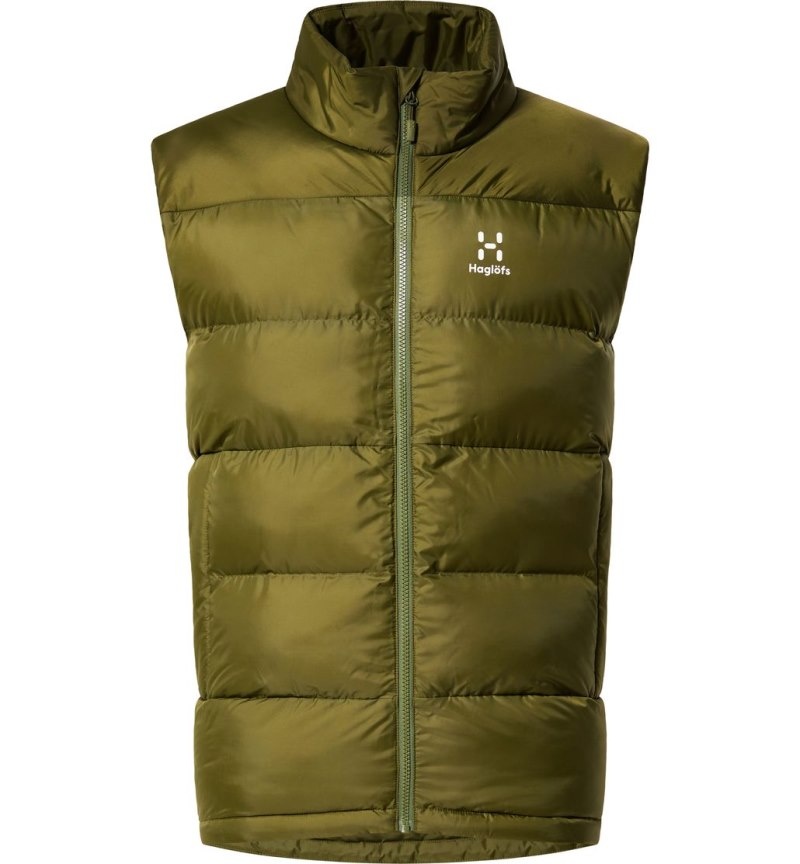 Men's Haglöfs Puffy Mimic Vest Insulated Jackets Olive Green Canada | DF27-816