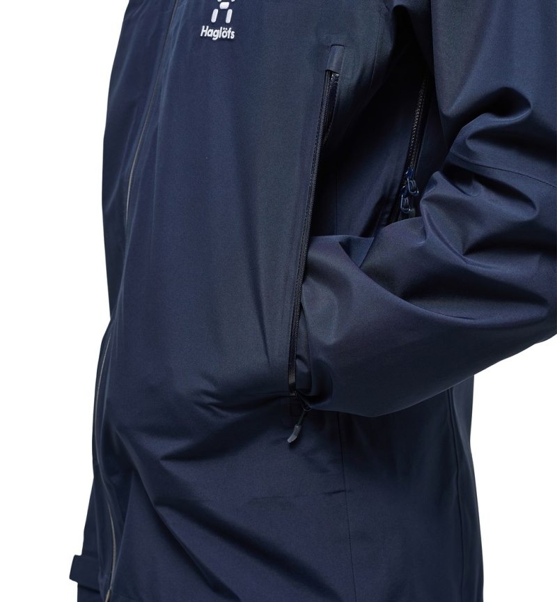 Men's Haglöfs ROC Flash GTX Jacket Windbreaker Blue Canada | PC32-033